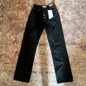 Zara high-rise regular length black jeans